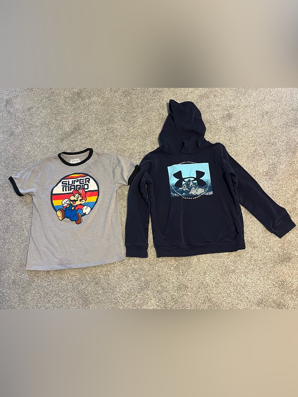 Nintendo Navy Blue Hoodie with Light Blue Logo Graphic